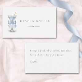 Tarjeta De Recepción Torta de pañales Martini Bow Trendy Boy Baby Showe