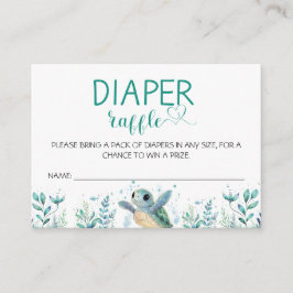 Tarjeta De Recepción Tortle Diaper Raffle Baby Shower