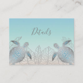 Tarjeta De Recepción Tortugas Marinas de Plata | Detalles de Boda en la