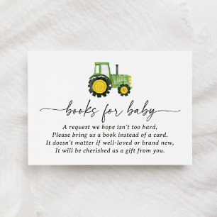 Tarjeta De Recepción Tractor Baby Shower Books para el bebé
