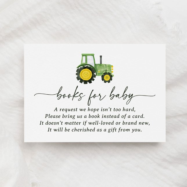 Tarjeta De Recepción Tractor Baby Shower Books para el bebé (Subido por el creador)