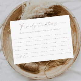 Tarjeta De Recepción Tradiciones de la familia de guiones simples Baby 