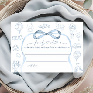 Tarjeta De Recepción Tradiciones familiares de Toile De Jouy azul
