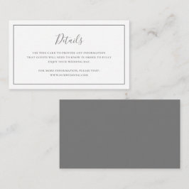 Tarjeta De Recepción Traditonal Elegante Boda Gris