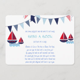 Tarjeta De Recepción Trae un Libro, Barcos de Vela, Náutico, Personaliz
