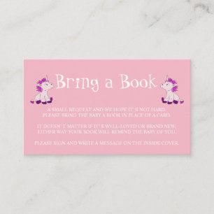 Tarjeta De Recepción Trae un Libro Gemelas Niñas Fiesta de Bebé Rosa