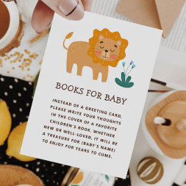 Tarjeta De Recepción Trae un libro para el bebé. León de Cute zoo safar