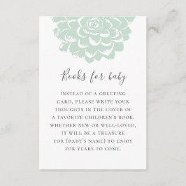 Tarjeta De Recepción Trae un libro para el bebé. Petición suculenta