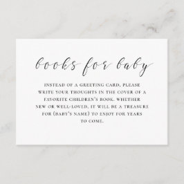 Tarjeta De Recepción Trae un libro para tu petición de bebé. Blanco y n
