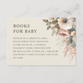 Tarjeta De Recepción Trae un libro para tu petición de bebé. Elegante f