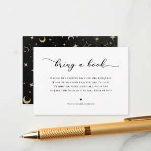 Tarjeta De Recepción Traer un libro Baby Shower Enclosure Celestial