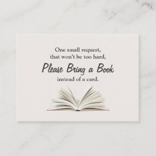 Tarjeta De Recepción Traer un libro Baby Shower Solicitud Insertar