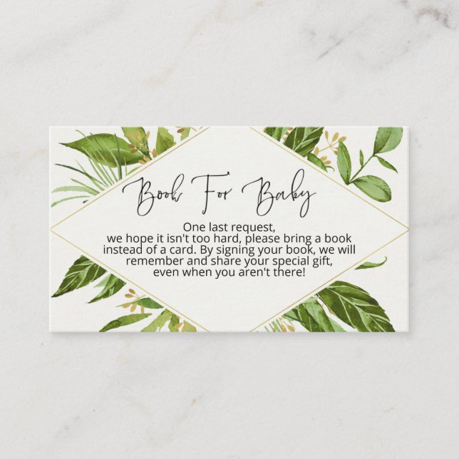 Tarjeta De Recepción Traer Un Libro Para Baby Baby Shower (Anverso)