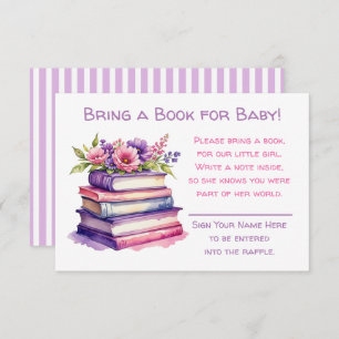 Tarjeta De Recepción Traer un libro para el bebé   BABY SHOWER
