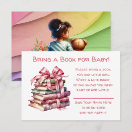 Tarjeta De Recepción Traer un libro para el bebé | CHICA BABY SHOWER