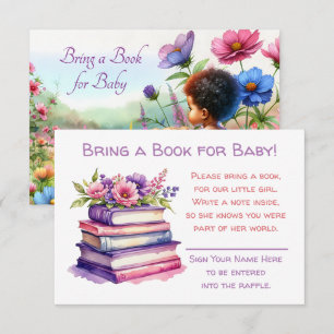 Tarjeta De Recepción Traer un libro para el bebé CHICA BABY SHOWER