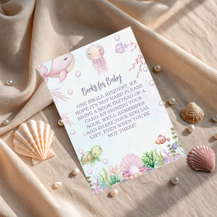Tarjeta De Recepción Traer un libro - Pearl Baby Shower Under the Sea