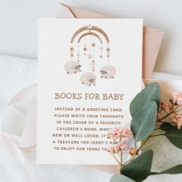 Tarjeta De Recepción Traer un libro | Solicitud de Baby Shower de Boho