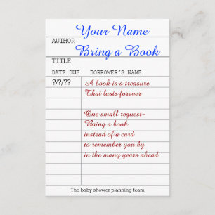 Tarjeta De Recepción Traer una inserción de libro