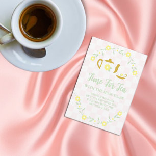Tarjeta De Recepción Traiga su té favorito: Baby Shower floral