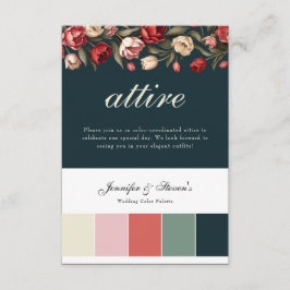 Tarjeta De Recepción Traje de Boda de tulipanes verdes y rojos de Esmer