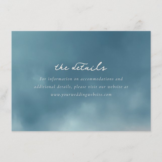 Tarjeta De Recepción Tranquil Blue Minimalist Wedding Details Card (Anverso)
