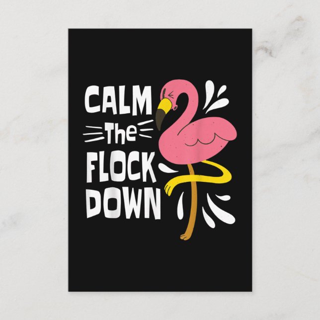 Tarjeta De Recepción Tranquilizar A La Rebaño Con Flamingo Rosa Gracios (Anverso)