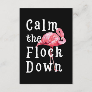 Tarjeta De Recepción Tranquilizar Al Chica Flamingo Gracioso Flamingo