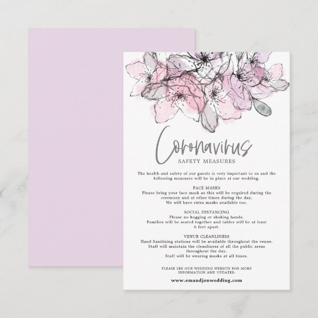 Tarjeta De Recepción Translucida acuarela rosa Florencia Coviente Segur (Anverso / Reverso)