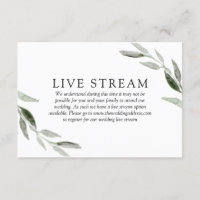Transmisión en vivo de boda con hoja verde de prim