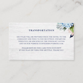 Tarjeta De Recepción Transporte de Bodas florales de acuarela rústica