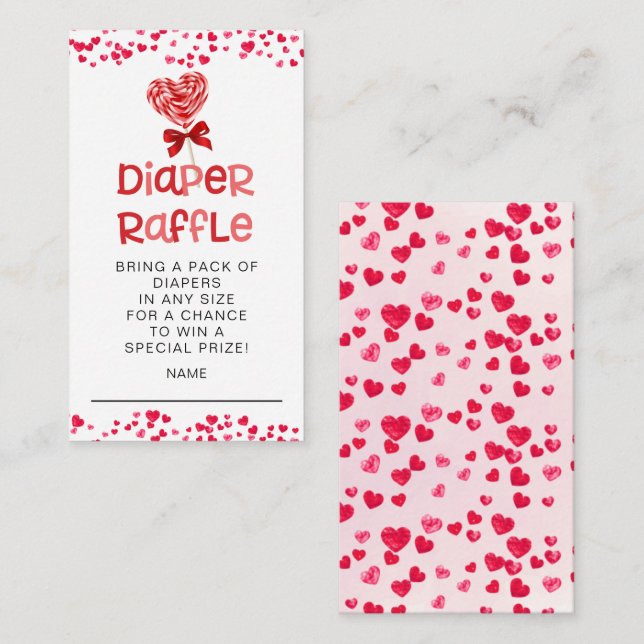 Tarjeta De Recepción Trato dulce, cariño, Diaper Raffle Ticket (Anverso / Reverso)