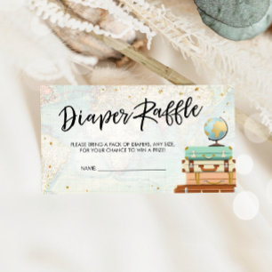 Tarjeta De Recepción Travel Adventure Baby Shower Diaper Raffle