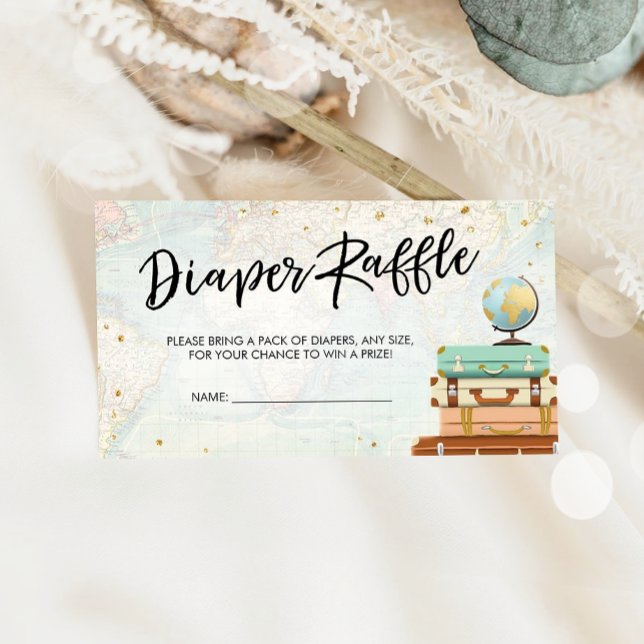 Tarjeta De Recepción Travel Adventure Baby Shower Diaper Raffle (Subido por el creador)