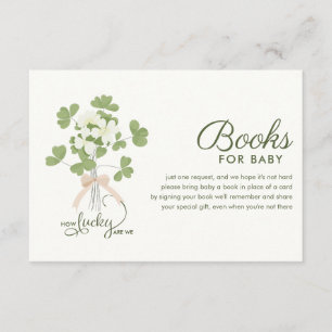 Tarjeta De Recepción Trebol Afortunado Chic Moderno con Lazo para baby 