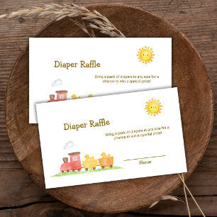 Tarjeta De Recepción Tren de patos Choo Choo Rifra de pañales Fiesta de