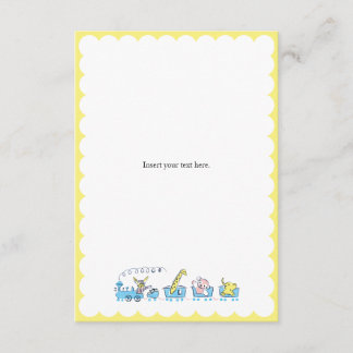 Tarjeta De Recepción Tren neutro para animales | Insertar Baby Shower r