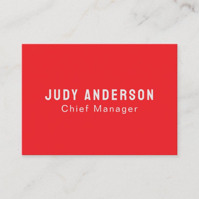 Tarjeta De Recepción Trend Bright Red Professional Plain Modern Elegant (Anverso)