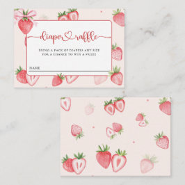 Tarjeta De Recepción Trendy Meadow Strawberry Baby Shower Diaper Raffle