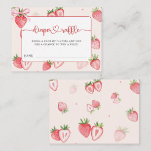 Tarjeta De Recepción Trendy Meadow Strawberry Baby Shower Diaper Raffle