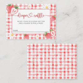Tarjeta De Recepción Trendy Meadow Strawberry Baby Shower Diaper Raffle