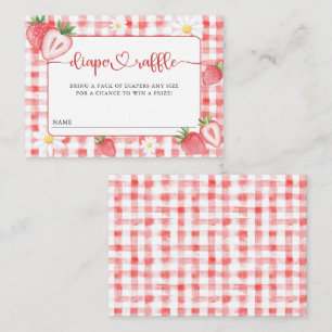 Tarjeta De Recepción Trendy Meadow Strawberry Baby Shower Diaper Raffle