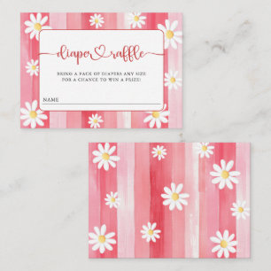 Tarjeta De Recepción Trendy Meadow Strawberry Baby Shower Diaper Raffle
