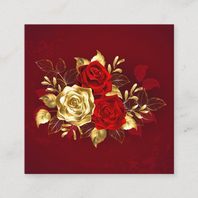 Tarjeta De Recepción Tres Rosas Joyas (Anverso)