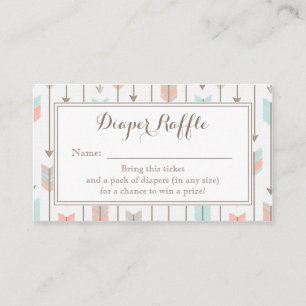 Tarjeta De Recepción Tribal Arrows Baby Shower Diaper Raffle Ticket