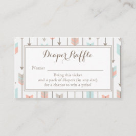 Tarjeta De Recepción Tribal Arrows Baby Shower Diaper Raffle Ticket