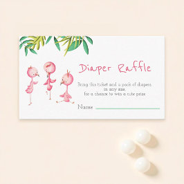 Tarjeta De Recepción Trillizos tropicales de verano Flamingo Diaper Raf