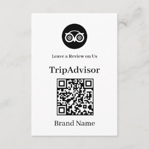 Tarjeta De Recepción Tripadvisor QR Enlace de revisión de negocio