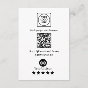 Tarjeta De Recepción TripAdvisor QR Enlace de revisión de negocio