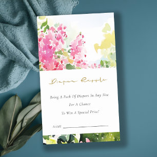 Tarjeta De Recepción Tropical Bougainvillea Sorteo de Pañales Baby Show